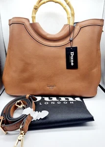 Borsa a mano Dune donna marrone finta pelle grande manico superiore in bambù - Foto 1 di 4