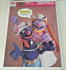 Vintage 1977 Whitman Frame Tray Puzzle Rodeo Rosie Marshall Grover Sesame Street - Picture 1 of 3