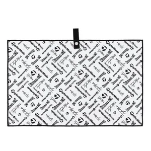 TaylorMade Microfiber Cart Towel Small Black 24x15 Allover Print - Picture 1 of 1