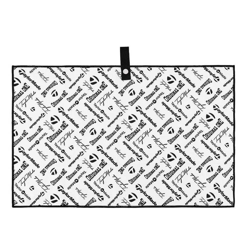 TaylorMade 超细纤维手推车毛巾小号黑色 24x15 全印花 — 第 1/1 张图片