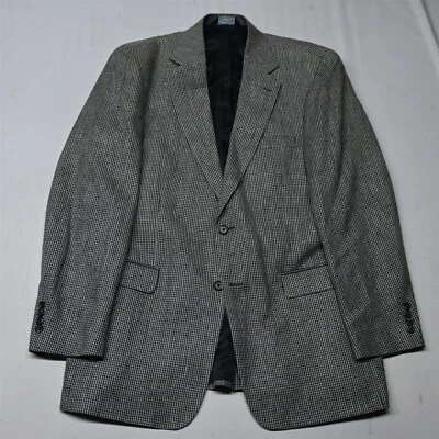 Blazer chaqueta abrigo deportivo Stafford 42L azul beige cabeza de uñas suave seda tweed para hombre Foto 1 de 4