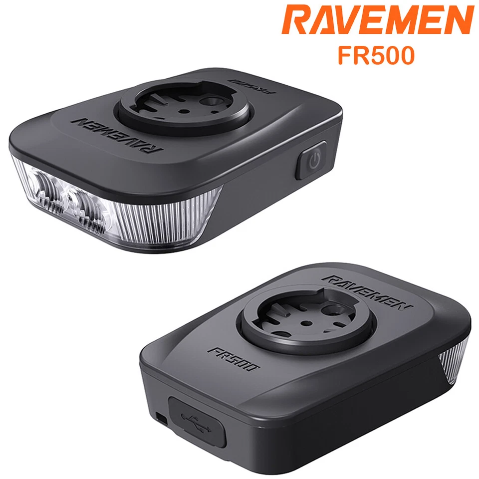 Ravemen FR500 Bici Faro Luce Anteriore Bicicletta per Garmin Wahoo Ricaricabile - Immagine 1 di 4