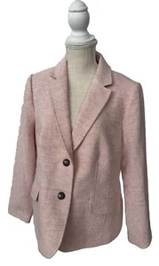 Talbots Jacket Womens Pink Woolen Lined Long Sleeves Blazer Size 12 - Picture 1 of 6