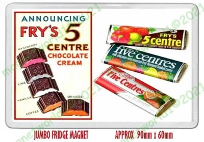 FRY'S 5 CENTRE CHOCOLATE CREAM ADVERT ART NEW JUMBO FRIDGE MAGNET OR KEYRING