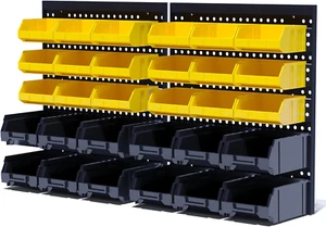 Wall Mounted Storage Bins, Plastic Tool Organizer for Garage Storage, Screws, - Picture 1 of 12