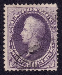 US Scott 218, 1888 Perry, 90c purple, FINE USED - Picture 1 of 2