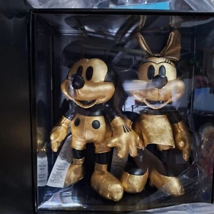 Disney Mickey and Minnie Gold Limited Release 50th Anniversary Plush Set NIB - Picture 1 of 2