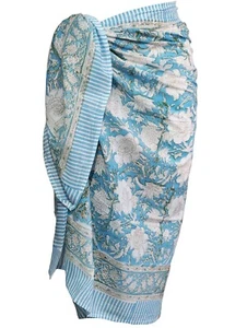 Damen Hand Block Bikini Verkleidungen, Sarongs, Schals, 100 % Baumwolle (100 * 180 cm) - Bild 1 von 2