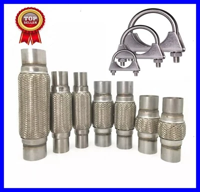 EXHAUST FLEXI PIPE JOINT KIT REPAIR+2 CLAMPS 38/42/45/48/50/55/60/64/70/76 MM ID - Image 1 of 4