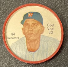 1962 SALADA JUNKET COINS MLB Baseball #84 Coot Veal Washington Senators NM