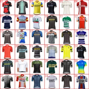 Mens Cycling Jersey Mtb Short Sleeve Shirt Pro Team Bike Tops Bicycle Uniform - Picture 1 of 48