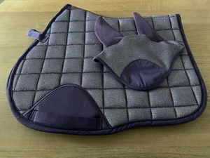 SALE Matchy Set, Schabracke & Fliegenschleier, VOLL, LILA Glitzer, KOSTENLOSER UK-Versand - Bild 1 von 3