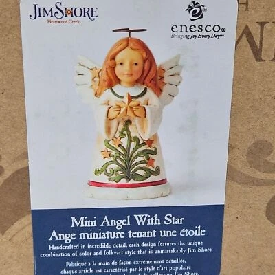 NUEVO Jim Shore Mini Ángel con Estrella Figura Enesco 2019 6004297 Navidad Foto 1 de 4