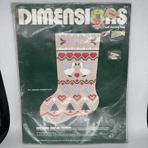 1984 DIMENSIONS 8614 AMERICANA SAMPLER STOCKING CROSS STITCH KIT CHRISTMAS - VTG - Bild 1 von 8