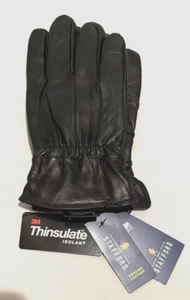 Men New Stafford Black Leather/40g Insulation Touchscreen Gloves Size M - Picture 1 of 3