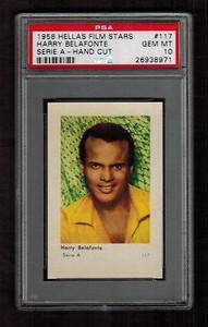 PSA 10 HARRY BELAFONTE 1958 Hellas Film Stars Card #117 (The Highest Ever Graded