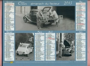 OLLER - CALENDRIER / ALMANACH du FACTEUR 2015 - MATFORD - CITROËN DS - 2 CV - Foto 1 di 8