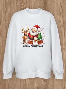 Women Long Sleeve T Shirt Pullover Printed Round Neck Basic Casual - Picture 1 of 25