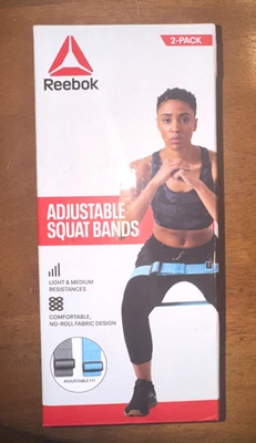2 Pack Reebok Light & Medium Resistance Adjustable Squat Bands Workout - Image 1 of 2