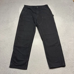 Carhartt Double Knee Canvas Carpenter Pants Men's 38x34 Black Relaxed B136 - Picture 1 of 10