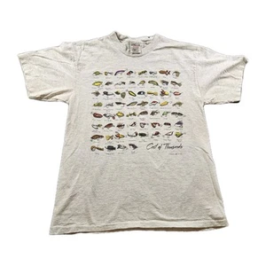 Camiseta gráfica promocional señuelo de pesca vintage años 90 Oneita pesca al aire libre talla L - Imagen 1 de 12