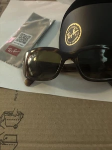 New Ray Ban 4122 Havana Dark Brown Rectangular Sunglasses Size 50 18 135 Auth - Picture 1 of 12