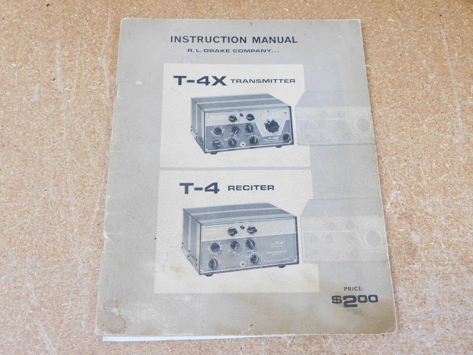 Drake T-4X Transmitter T-4 Reciter User Manual + Schematics (original) - Image 1 of 1