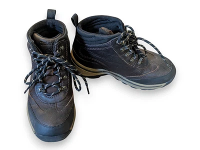 TIMBERLAND Timbs Marrón Oscuro Negro Cuero Botas de Senderismo Jóvenes Niños Niños Talla 13 Foto 1 de 4
