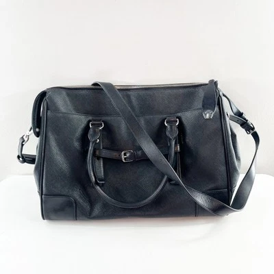 Tumi Villa Lucca Bolso de Lona Fin de Semana Maletín Bolso Cuero Negro Foto 1 de 4