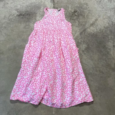 Stella Maccartney Kids Girls Dress Size 12 Years White Pink Star Print Pockets - Image 1 of 4