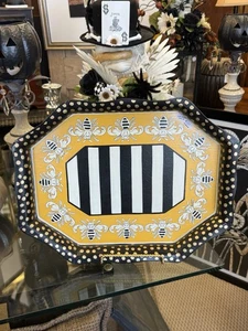 Mackenzie Childs QUEEN BEE Toleware Serving/Breakfast Hand Painted Tray - Picture 1 of 3