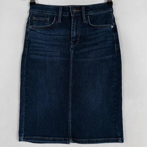 Sam Edelman Skirt Womens 25 Blue The Riley Skirt Denim Pencil Dark Wash Stretch - Picture 1 of 8