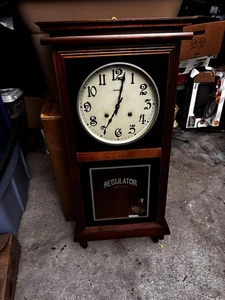 Antiker Ansonia Regulator Uhr Wandbehang - Bild 1 von 9