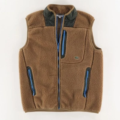 Chaqueta chaleco polar Lacoste Sherpa marrón para hombre M Foto 1 de 4