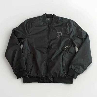 Chaqueta de bombardero para hombre Primitive Skateboarding negra con cremallera completa Foto 1 de 4