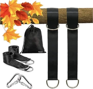 Panzexin Tree Swing Straps Hanging Kit, 4FT, Holds 2600 lbs, 2 4ft, Black-4Ft - Picture 1 of 7