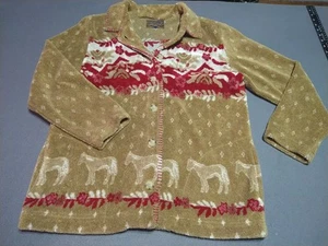 Suéter Rough Rider Damas M Marrón Floral Caballo Abuela Core Country Western EE. UU. - Imagen 1 de 11