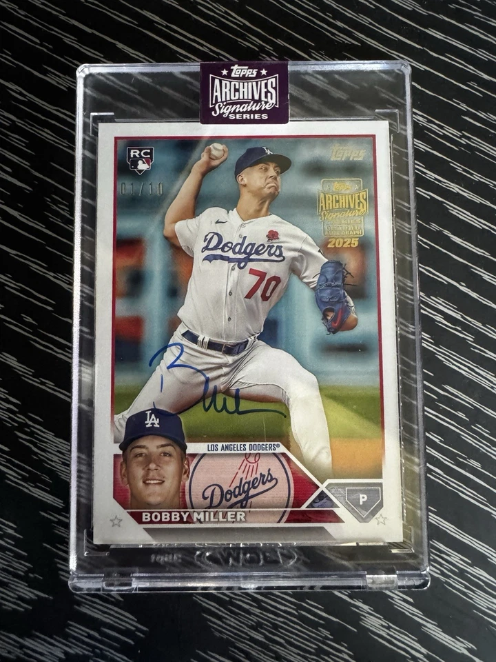2023 Topps Series 2 Bobby Miller Autograph Rookie Card US188 01/10  - Image 1 of 2