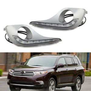 1 Pair LED Front L+R Daytime Running Lights DRL For Toyota Highlander 2012 2013 - Picture 1 of 10