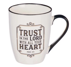 TAZA DE CAFÉ: Confía en el Señor [Taza de cerámica, Prov 3:5] - Imagen 1 de 3