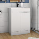 Bathroom Vanity Unit Basin Storage Cupboard Furniture White Ceramic Modern 500mm
