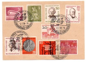 Germany 1958 card with 9 stamps cxld at the Berlin Film Festival Scott +$100 cat - Picture 1 of 2