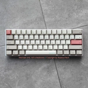 Retro Gray PBT Keycap Set OEM for 60% TKL 104keys Cherry MX Mechanical Keyboards - Picture 1 of 9