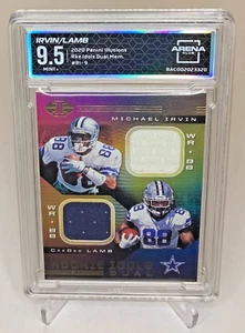 2020 Panini Illusions Michael Irvin CeeDee Lamb Rookie Idols Dual Relic AC 9.5 - Picture 1 of 2