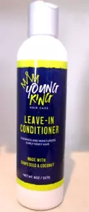 Young King Leave In Conditioner Cleanses Moisturizes Grapeseed Coconut USA 8 oz - Picture 1 of 2
