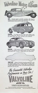 VINTAGE 1950er Jahre Druckanzeige ~ Valvoline Motoröl ~ Wir garantieren Valvoline... - Bild 1 von 1