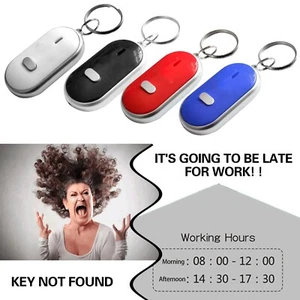 Portable LED Lost Key Finder Locator Keychain Whistle Sound Control Keyring - Picture 1 of 26