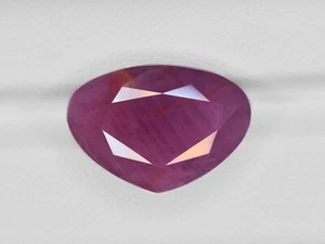 GII Certified LIBERIA Ruby 17.66 Cts Natural Untreated Deep Purplish Red Pear - Picture 1 of 4