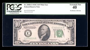DBR 1934-C $10 FRN Richmond Fr. 2008-Ew Wide PCGS XF-40 Serial E24046034B - Picture 1 of 2