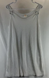 Tropical Escape Women's Sheer Ivory Tank Top Lightweight Swim Coverup Dress Sz L - Picture 1 of 20